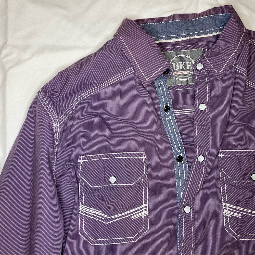 Tailored Fit Long Sleeve Shirt with Snaps